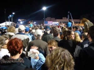 8 (For scale, picture Obama's teeny-tiny head sticking up in front of the lowest stripe on the flag.)