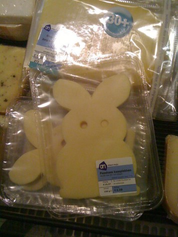 cheese slices shaped like rabbits