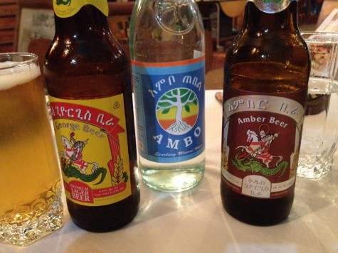 Ethiopia has excellent beers--this is another thing I didn't know. Our guide made sure we tried them all, including a freakish non-alcoholic version of Guinness (not pictured). Ambo, the water in the middle, is delicious.