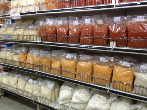 So nice to see such huge bags of red chile...